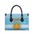 Argentina Christmas Leather Bag with Blue-White Snowflake Pattern, Sun Emblem, and Map Motif - Wonder Print Shop