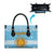 Argentina Christmas Leather Bag with Blue-White Snowflake Pattern, Sun Emblem, and Map Motif - Wonder Print Shop