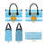 Argentina Christmas Leather Bag with Blue-White Snowflake Pattern, Sun Emblem, and Map Motif - Wonder Print Shop