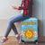 Argentina Christmas Luggage Cover with Blue-White Snowflake Pattern, Sun Emblem, and Map Motif - Wonder Print Shop
