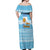 Argentina Christmas Off Shoulder Maxi Dress with Blue-White Snowflake Pattern, Sun Emblem, and Map Motif - Wonder Print Shop