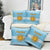 Argentina Christmas Pillow Cover with Blue-White Snowflake Pattern, Sun Emblem, and Map Motif - Wonder Print Shop