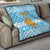 Argentina Christmas Quilt with Blue-White Snowflake Pattern, Sun Emblem, and Map Motif - Wonder Print Shop