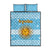 Argentina Christmas Quilt Bed Set with Blue-White Snowflake Pattern, Sun Emblem, and Map Motif - Wonder Print Shop