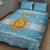 Argentina Christmas Quilt Bed Set with Blue-White Snowflake Pattern, Sun Emblem, and Map Motif - Wonder Print Shop