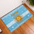 Argentina Christmas Rubber Doormat with Blue-White Snowflake Pattern, Sun Emblem, and Map Motif - Wonder Print Shop