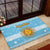 Argentina Christmas Rubber Doormat with Blue-White Snowflake Pattern, Sun Emblem, and Map Motif - Wonder Print Shop