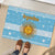 Argentina Christmas Rubber Doormat with Blue-White Snowflake Pattern, Sun Emblem, and Map Motif - Wonder Print Shop