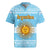Argentina Christmas Rugby Jersey with Blue-White Snowflake Pattern, Sun Emblem, and Map Motif - Wonder Print Shop
