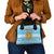 Argentina Christmas Shoulder Handbag with Blue-White Snowflake Pattern, Sun Emblem, and Map Motif - Wonder Print Shop