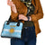 Argentina Christmas Shoulder Handbag with Blue-White Snowflake Pattern, Sun Emblem, and Map Motif - Wonder Print Shop