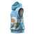 Argentina Christmas Sleeveless Hoodie with Blue-White Snowflake Pattern, Sun Emblem, and Map Motif - Wonder Print Shop