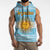 Argentina Christmas Sleeveless Hoodie with Blue-White Snowflake Pattern, Sun Emblem, and Map Motif - Wonder Print Shop