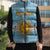 Argentina Christmas Sleeveless Puffer Jacket with Blue-White Snowflake Pattern, Sun Emblem, and Map Motif - Wonder Print Shop