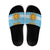 Argentina Christmas Slide Sandals with Blue-White Snowflake Pattern, Sun Emblem, and Map Motif - Wonder Print Shop