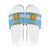 Argentina Christmas Slide Sandals with Blue-White Snowflake Pattern, Sun Emblem, and Map Motif - Wonder Print Shop
