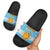 Argentina Christmas Slide Sandals with Blue-White Snowflake Pattern, Sun Emblem, and Map Motif - Wonder Print Shop