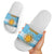 Argentina Christmas Slide Sandals with Blue-White Snowflake Pattern, Sun Emblem, and Map Motif - Wonder Print Shop