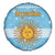 Argentina Christmas Spare Tire Cover with Blue-White Snowflake Pattern, Sun Emblem, and Map Motif - Wonder Print Shop