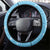 Argentina Christmas Steering Wheel Cover with Blue-White Snowflake Pattern, Sun Emblem, and Map Motif - Wonder Print Shop