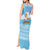 Argentina Christmas Tank Maxi Dress with Blue-White Snowflake Pattern, Sun Emblem, and Map Motif - Wonder Print Shop