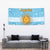 Argentina Christmas Tapestry with Blue-White Snowflake Pattern, Sun Emblem, and Map Motif - Wonder Print Shop