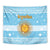 Argentina Christmas Tapestry with Blue-White Snowflake Pattern, Sun Emblem, and Map Motif - Wonder Print Shop