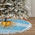 Argentina Christmas Tree Skirt with Blue-White Snowflake Pattern, Sun Emblem, and Map Motif - Wonder Print Shop