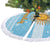 Argentina Christmas Tree Skirt with Blue-White Snowflake Pattern, Sun Emblem, and Map Motif - Wonder Print Shop