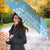 Argentina Christmas Umbrella with Blue-White Snowflake Pattern, Sun Emblem, and Map Motif - Wonder Print Shop