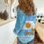 Argentina Christmas Women Casual Shirt with Blue-White Snowflake Pattern, Sun Emblem, and Map Motif - Wonder Print Shop