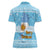 Argentina Christmas Women Polo Shirt with Blue-White Snowflake Pattern, Sun Emblem, and Map Motif - Wonder Print Shop