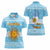 Argentina Christmas Women Polo Shirt with Blue-White Snowflake Pattern, Sun Emblem, and Map Motif - Wonder Print Shop
