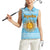 Argentina Christmas Women Sleeveless Polo Shirt with Blue-White Snowflake Pattern, Sun Emblem, and Map Motif - Wonder Print Shop