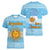 Argentina Christmas Women V-Neck T-Shirt with Blue-White Snowflake Pattern, Sun Emblem, and Map Motif - Wonder Print Shop