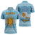 Argentina Christmas Zipper Polo Shirt with Blue-White Snowflake Pattern, Sun Emblem, and Map Motif - Wonder Print Shop