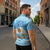 Argentina Christmas Zipper Polo Shirt with Blue-White Snowflake Pattern, Sun Emblem, and Map Motif - Wonder Print Shop