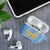 Argentina Christmas AirPods Case with Blue-White Snowflake Pattern, Sun Emblem, and Gaucho Santa Riding Horse Motif - Wonder Print Shop