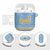 Argentina Christmas AirPods Case with Blue-White Snowflake Pattern, Sun Emblem, and Gaucho Santa Riding Horse Motif - Wonder Print Shop
