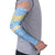 Argentina Christmas Arm Sleeves with Blue-White Snowflake Pattern, Sun Emblem, and Gaucho Santa Riding Horse Motif - Wonder Print Shop