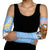 Argentina Christmas Arm Sleeves with Blue-White Snowflake Pattern, Sun Emblem, and Gaucho Santa Riding Horse Motif - Wonder Print Shop