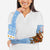 Argentina Christmas Arm Sleeves with Blue-White Snowflake Pattern, Sun Emblem, and Gaucho Santa Riding Horse Motif - Wonder Print Shop