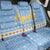 Argentina Christmas Back Car Seat Cover with Blue-White Snowflake Pattern, Sun Emblem, and Gaucho Santa Riding Horse Motif - Wonder Print Shop