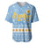 Argentina Christmas Baseball Jersey with Blue-White Snowflake Pattern, Sun Emblem, and Gaucho Santa Riding Horse Motif - Wonder Print Shop