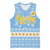 Argentina Christmas Basketball Jersey with Blue-White Snowflake Pattern, Sun Emblem, and Gaucho Santa Riding Horse Motif - Wonder Print Shop