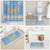 Argentina Christmas Bathroom Set with Blue-White Snowflake Pattern, Sun Emblem, and Gaucho Santa Riding Horse Motif - Wonder Print Shop