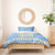 Argentina Christmas Bedding Set with Blue-White Snowflake Pattern, Sun Emblem, and Gaucho Santa Riding Horse Motif - Wonder Print Shop