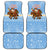 Argentina Christmas Car Mats with Blue-White Snowflake Pattern, Sun Emblem, and Gaucho Santa Riding Horse Motif - Wonder Print Shop