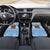 Argentina Christmas Car Mats with Blue-White Snowflake Pattern, Sun Emblem, and Gaucho Santa Riding Horse Motif - Wonder Print Shop