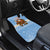 Argentina Christmas Car Mats with Blue-White Snowflake Pattern, Sun Emblem, and Gaucho Santa Riding Horse Motif - Wonder Print Shop